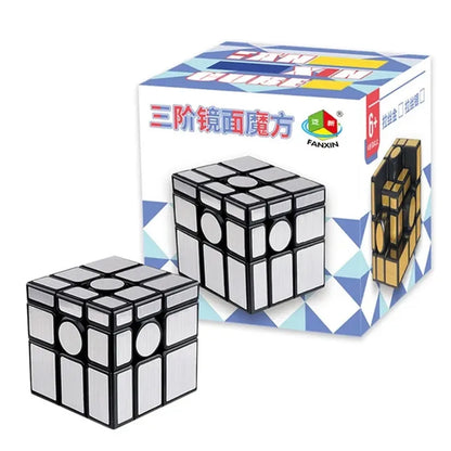 Child's hands manipulating a rotating magic cube puzzle, enhancing problem-solving