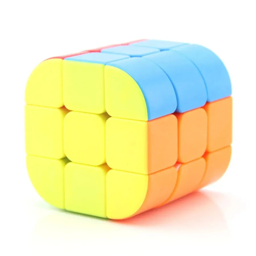 Top view of a multi-colored rotating magic cube, an engaging kids' brain teaser toy