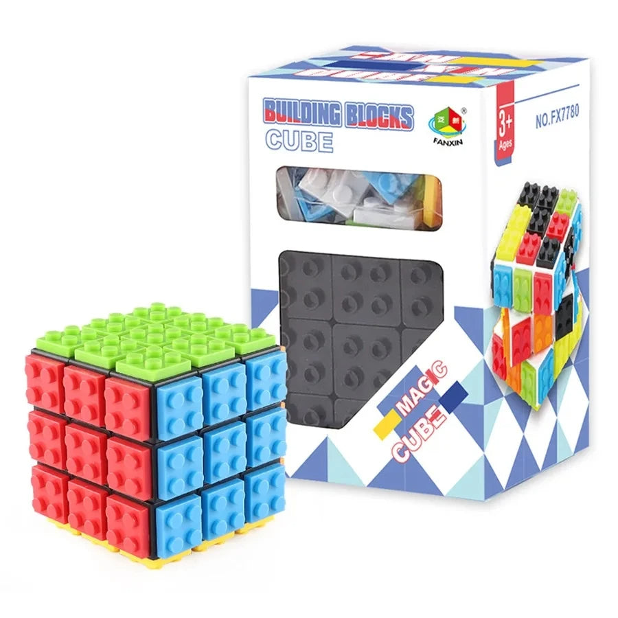 Angled shot of the kids' rotating magic cube, a challenging logic brainteaser game