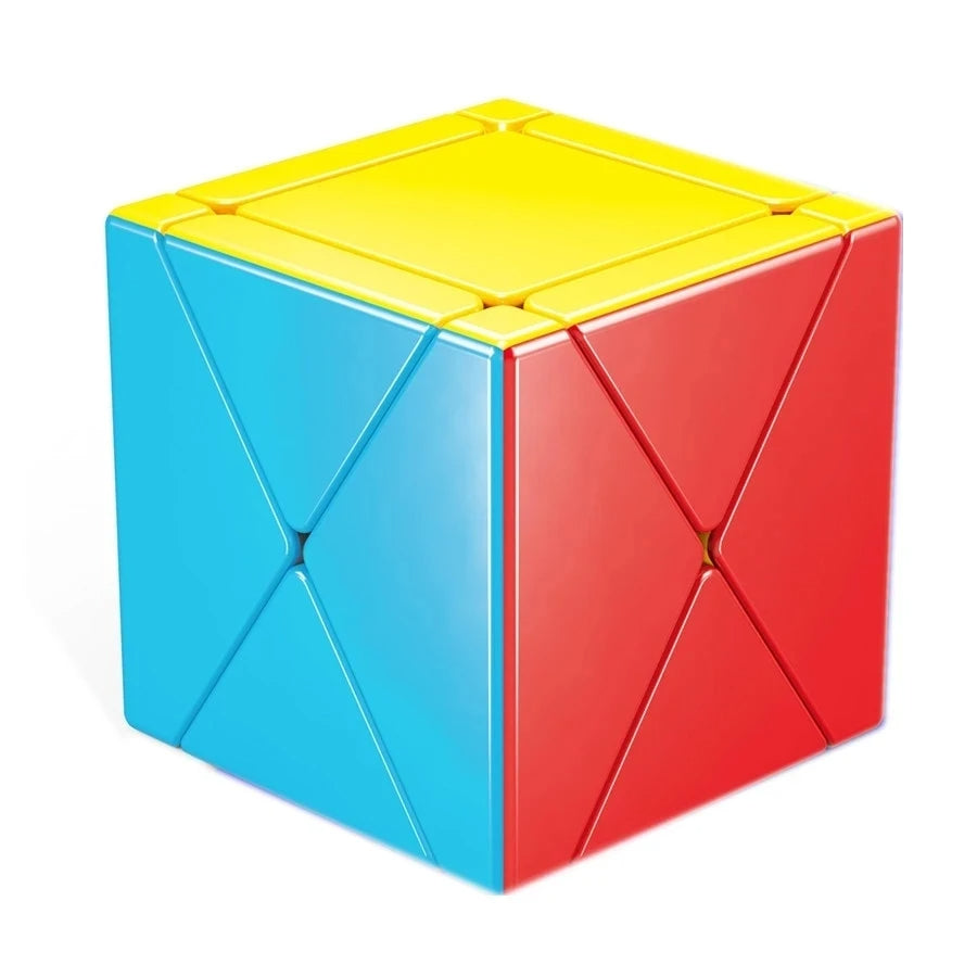 Set of rotating magic cube puzzles in various colors, ideal for kids' problem-solving