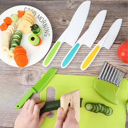 Kids' safe cooking and baking tool set for toddlers, educational kitchen utensils for early learning fun
