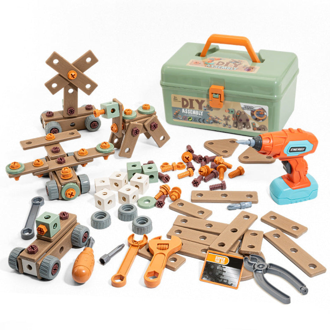 Kids safety learning tool set, colorful plastic tools for creative play and skill development