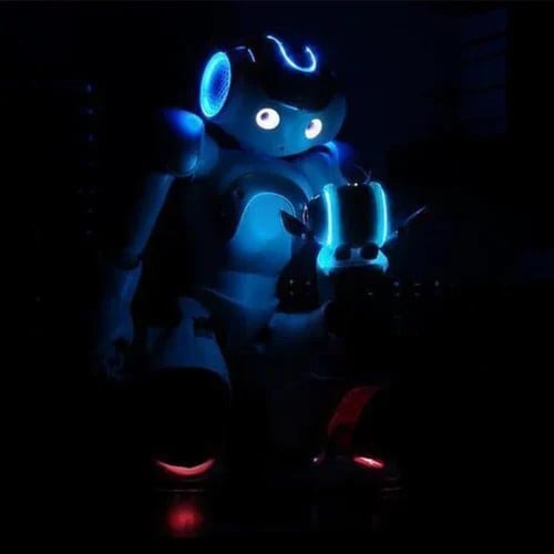 Learning robot toy for children, smart and interactive, enhancing skills with gesture control.