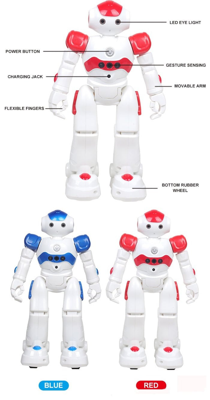 Fun dancing robot toy for boys & girls, a smart interactive gift with gesture control & learning.