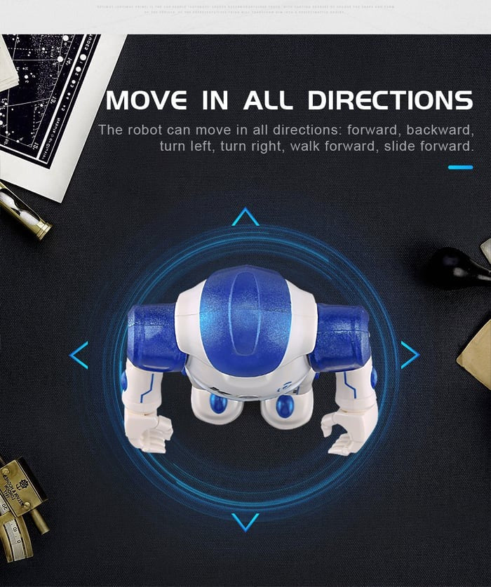 Interactive kids robot, a smart & rechargeable toy for boys & girls, controlled by gestures.