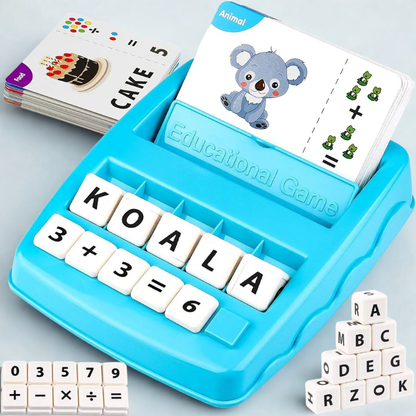 Kids smart learning toy with colorful interactive screen and chunky buttons, promoting early education