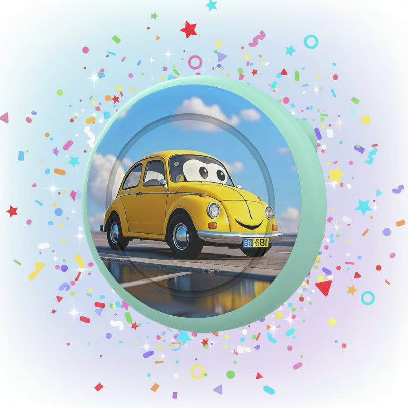 Kids' clothing tag, a silicone brooch AirTag case for discreet and secure GPS tracking.