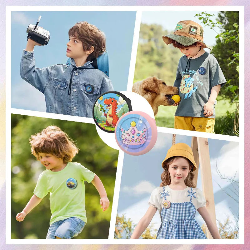 Smart & Secure Brooch AirTag Case, perfect silicone accessory for kids' backpack GPS tracking.