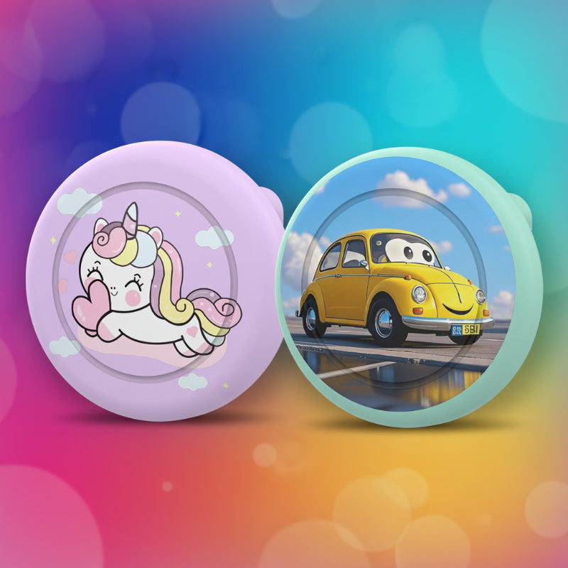 Anti-loss silicone brooch AirTag case, ideal for kids' clothing or backpack GPS tracking.