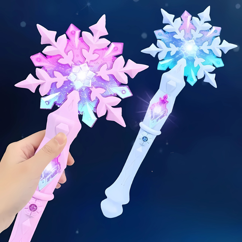 Kids' Snowflake Princess Wand with Lights & Sounds, glowing fairytale toy for girls