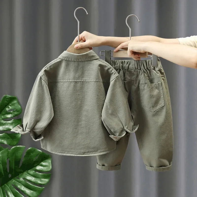 Baby and toddler soft denim outfit, everyday comfortable autumn clothing set