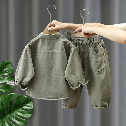 Baby and toddler soft denim outfit, everyday comfortable autumn clothing set