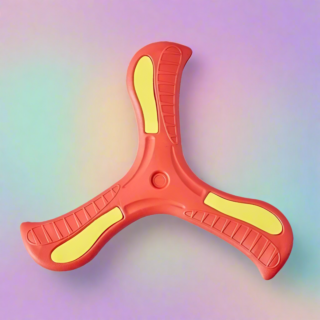Detail of the soft, child-safe foam material of a kids' dino frisbee, an active play item