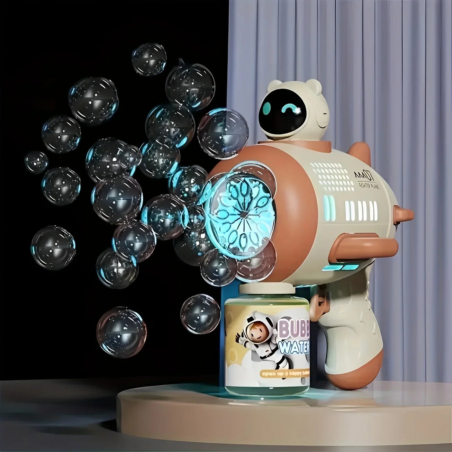 Close-up of Spaceman Bubble Blaster, showing intricate design, a fun kids outdoor toy