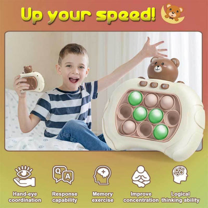 Close-up of Kids' Speedy Push Pop Fidget Game Console for stress relief and fun play