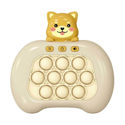 Kids' Speedy Push Pop Fidget Game Console showing LED lights, a fun handheld game