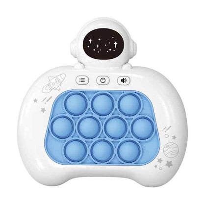 Side profile of Kids' Speedy Push Pop Fidget Game Console, a durable fidget toy