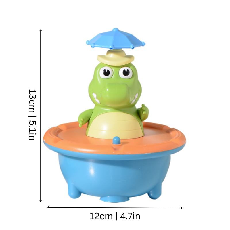 Unisex kids' light-up spinning waterplay toy, a crocodile for bathtub fun