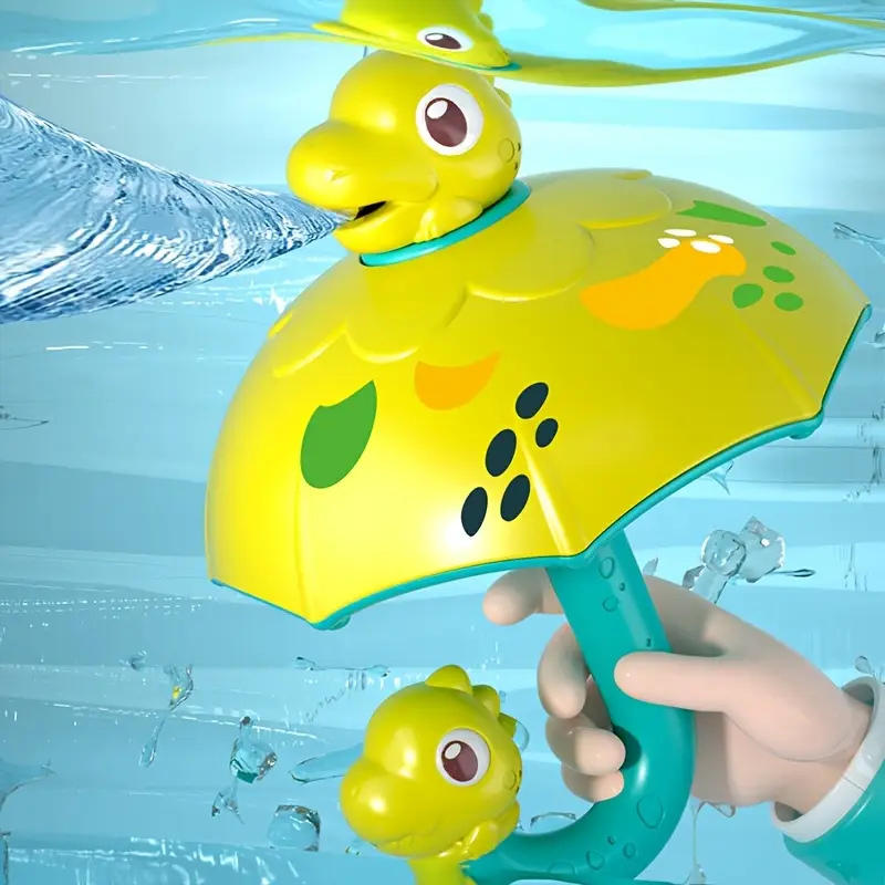 Kids' spinning umbrella bath toy with colorful engaging design, perfect for toddler sensory water play