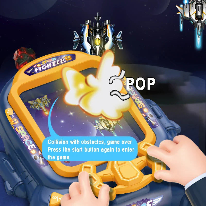 Children playing with StarDrive space arcade game, an interactive and engaging STEM toy