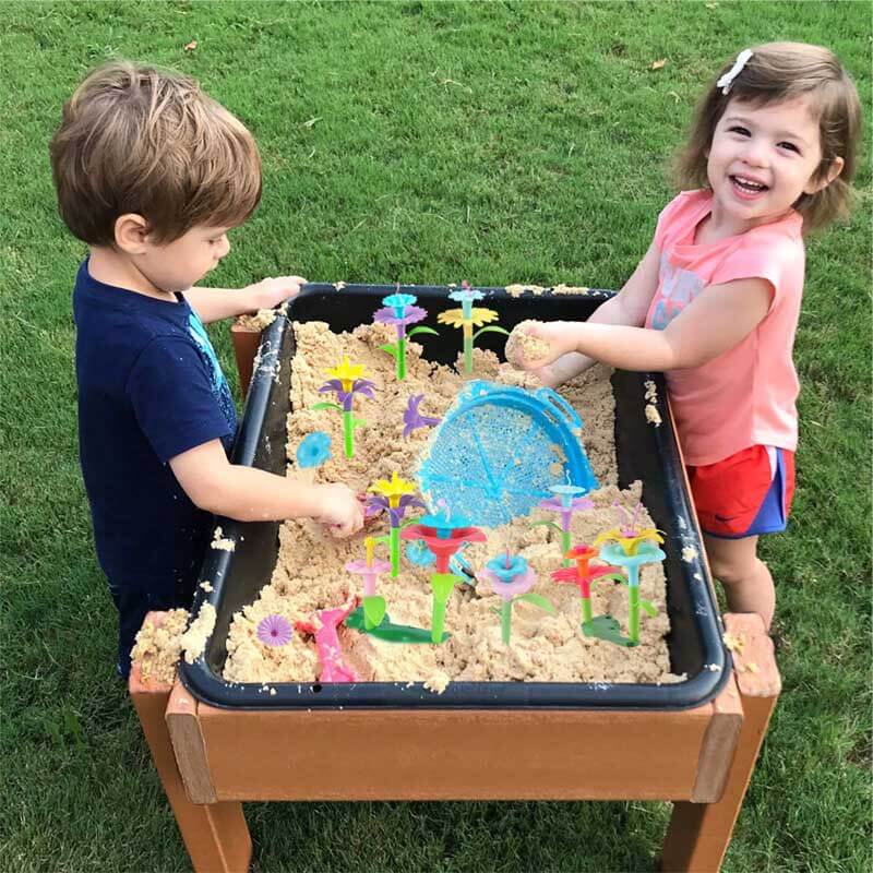 Educational flower building blocks fostering imagination in a STEM kids' toy set