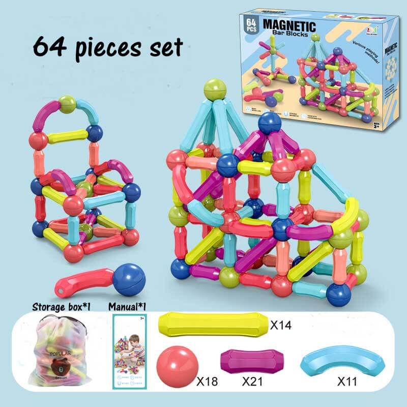 Kids' magnetic construction set, fostering imagination and critical thinking