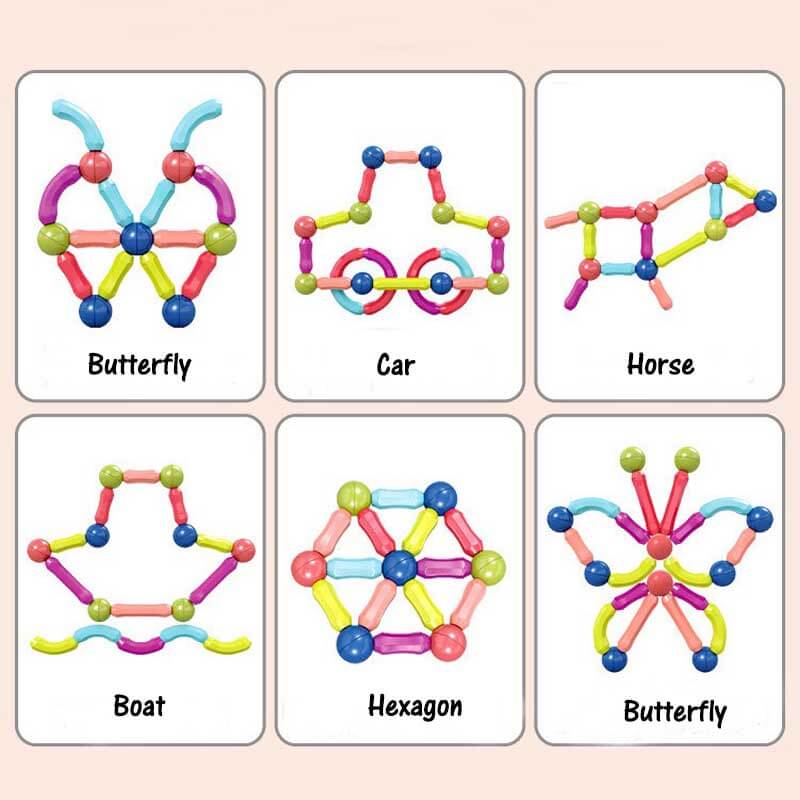 Educational magnetic building blocks, perfect for early childhood STEM learning