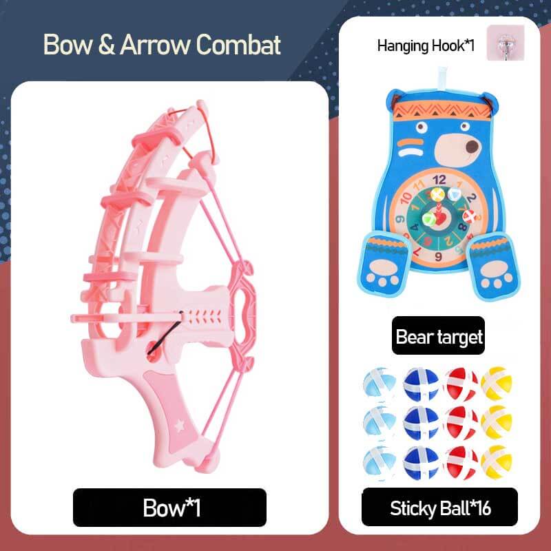 Engaging sticky ball dart game set for kids, includes bow and easy-to-use dartboard