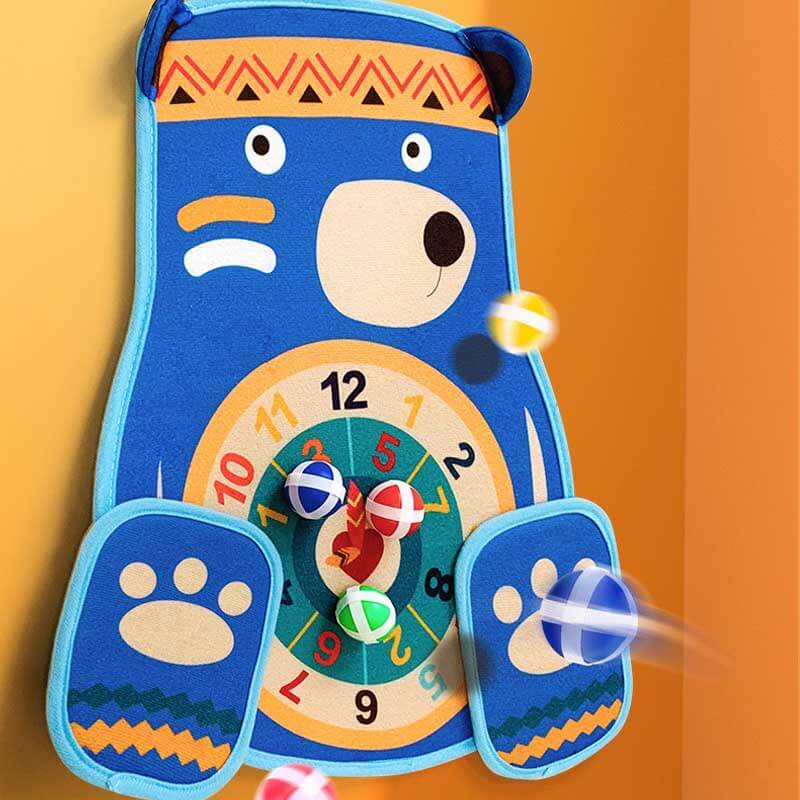 Colorful children's dartboard sticky ball set for fun hand-eye coordination game