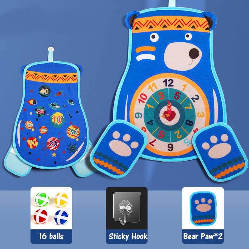 Children's dartboard set with sticky balls, bow & arrows, perfect for developing skills