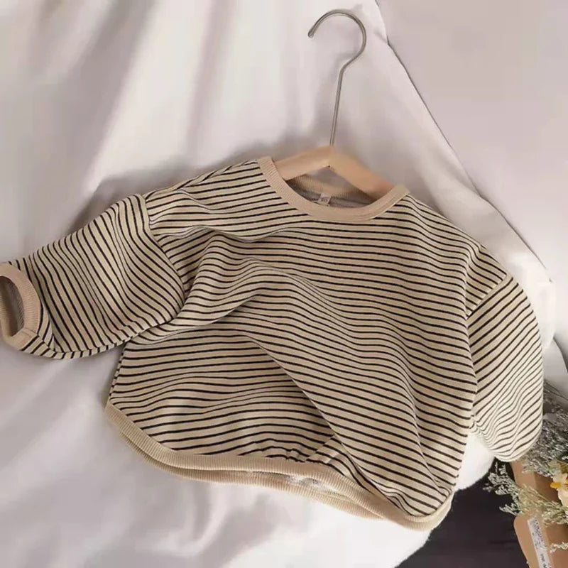 Kids' striped jumper, cotton blend, suitable for playful boys and girls