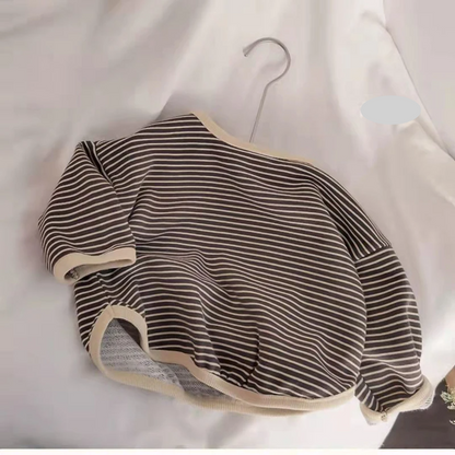 Stylish kids' striped cotton blend sweatshirt, a must-have for cool weather