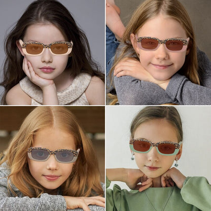 Colorful rectangle UV protection sunglasses, an essential baby accessory for sunny outdoor activities.