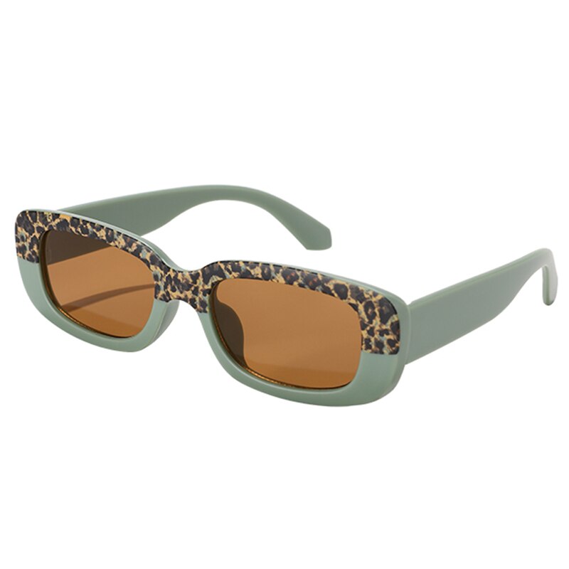 Toddler rectangle sunglasses with UV protection in a fashionable leopard print, ideal for eye protection