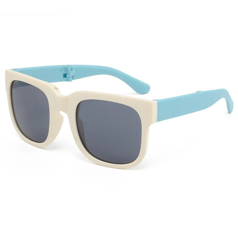 Pink kids' fashion eyewear, UV400 rectangle sunglasses with comfortable plastic frame