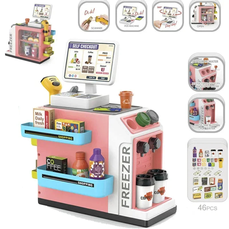 Gift for kids: Educational Supermarket Play Set with toy cash register & various pretend play accessories