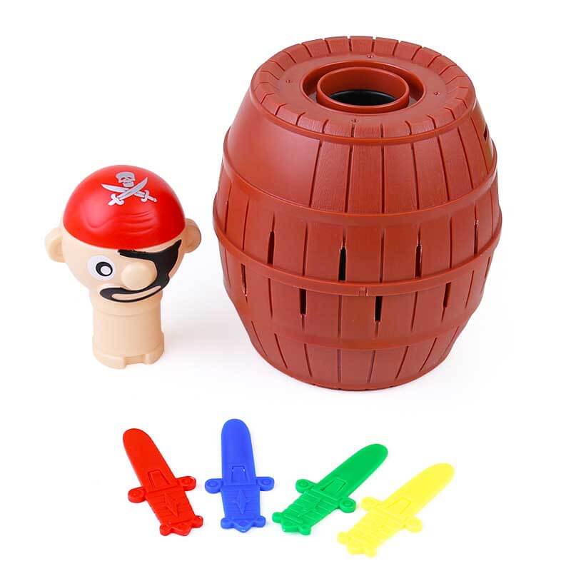 Childrens Pop-Up Pirate Barrel game toy, a classic party game for family fun & excitement
