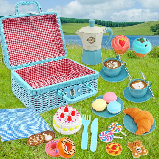 Kids' Sweet & Chic Picnic Tea Party Play Set for imaginative indoor play, perfect for social development.