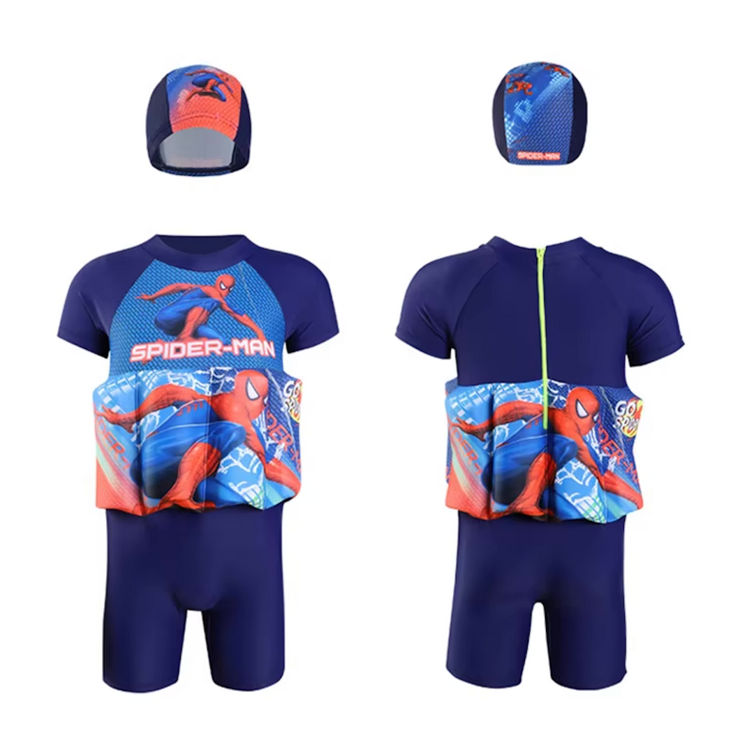 Kids' UV protection swim vest, built-in shorts, ideal for learning to swim safely.
