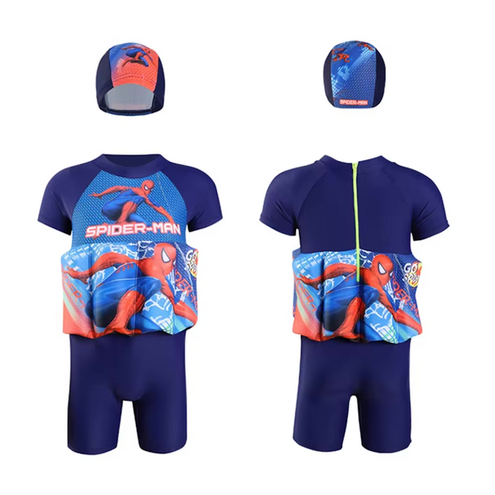 Kids' UV protection swim vest, built-in shorts, ideal for learning to swim safely.
