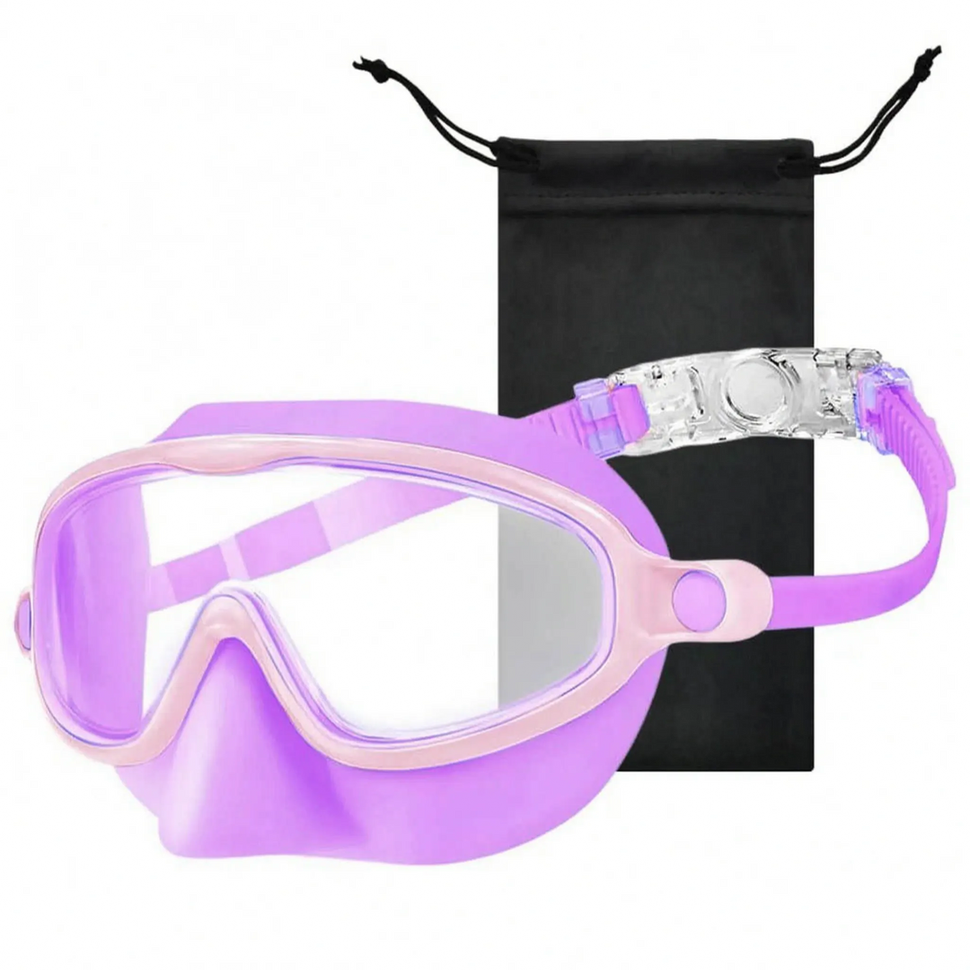 Joyful children's swim mask with a wide view & nose cover for exciting underwater exploration.