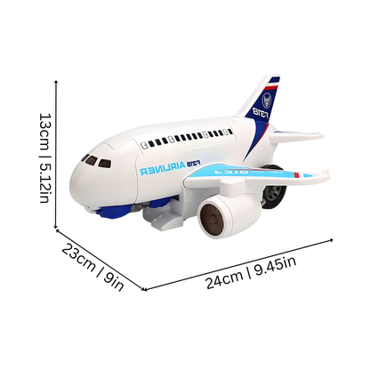 Toddler's robot-to-airplane transforming toy for kids, featuring bright lights, music, and interactive fun