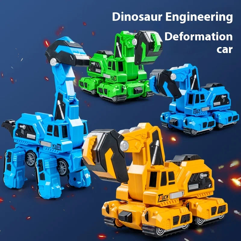 Red and green transforming dinosaur car, an educational and fun toy for kids.