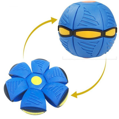 Close-up of the durable Transforming Disc Ball in ball mode, perfect for children's outdoor games.
