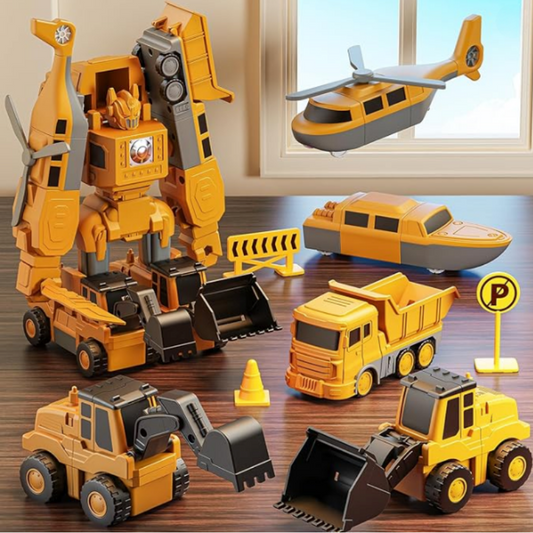 Kids transforming magnetic vehicle set, construction & robot toys for developmental play