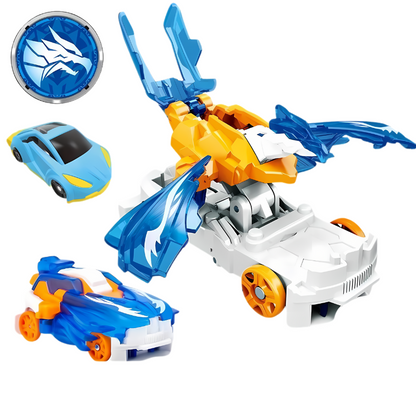 Close-up of the durable wheels on the Transforming Stunt Car Toy, a sturdy kids' gift