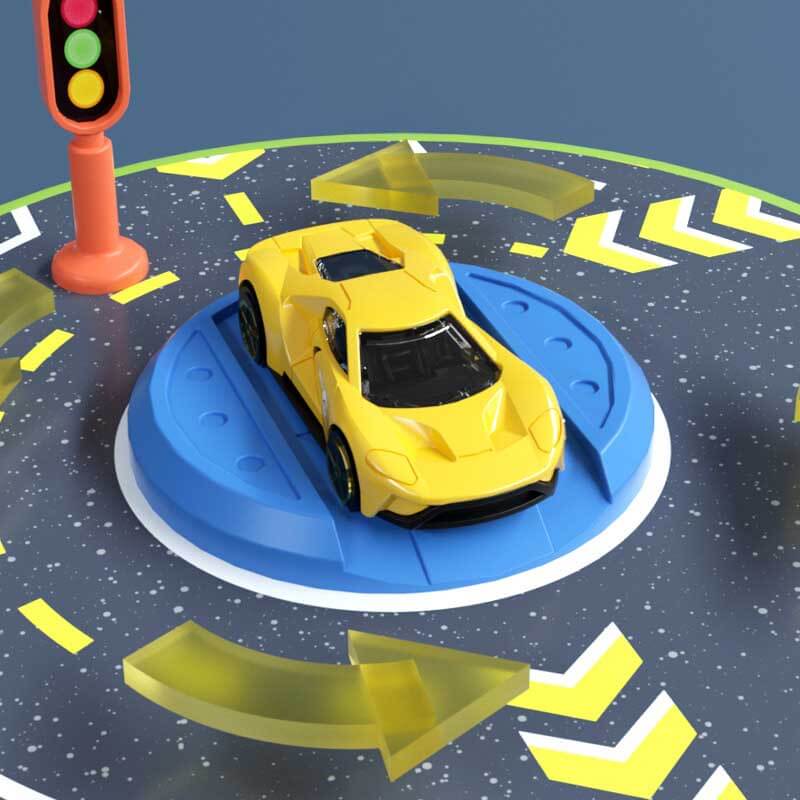 Portable tire race track & parking garage in compact tire mode, perfect gift for kids who love toy cars