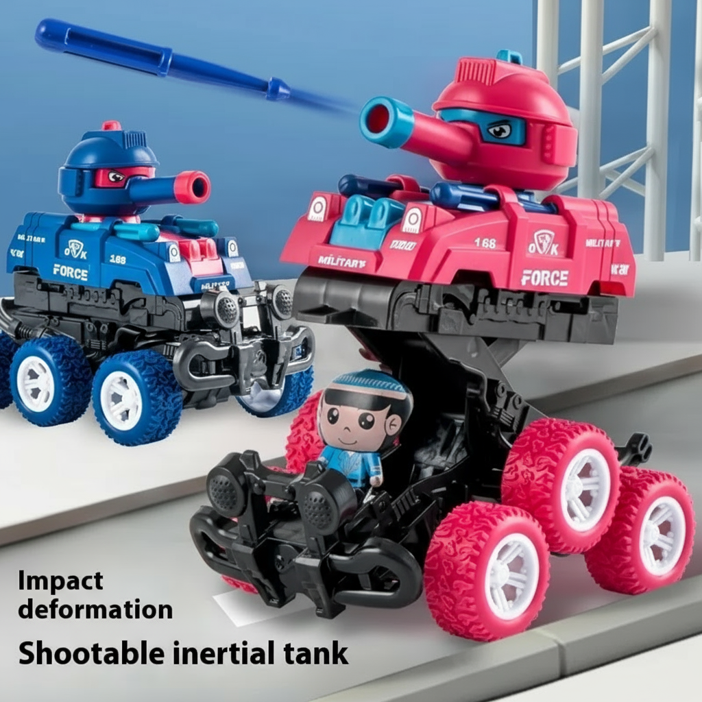 Durable toy tank transforming from vehicle to robot mode, engaging kids in imaginative play