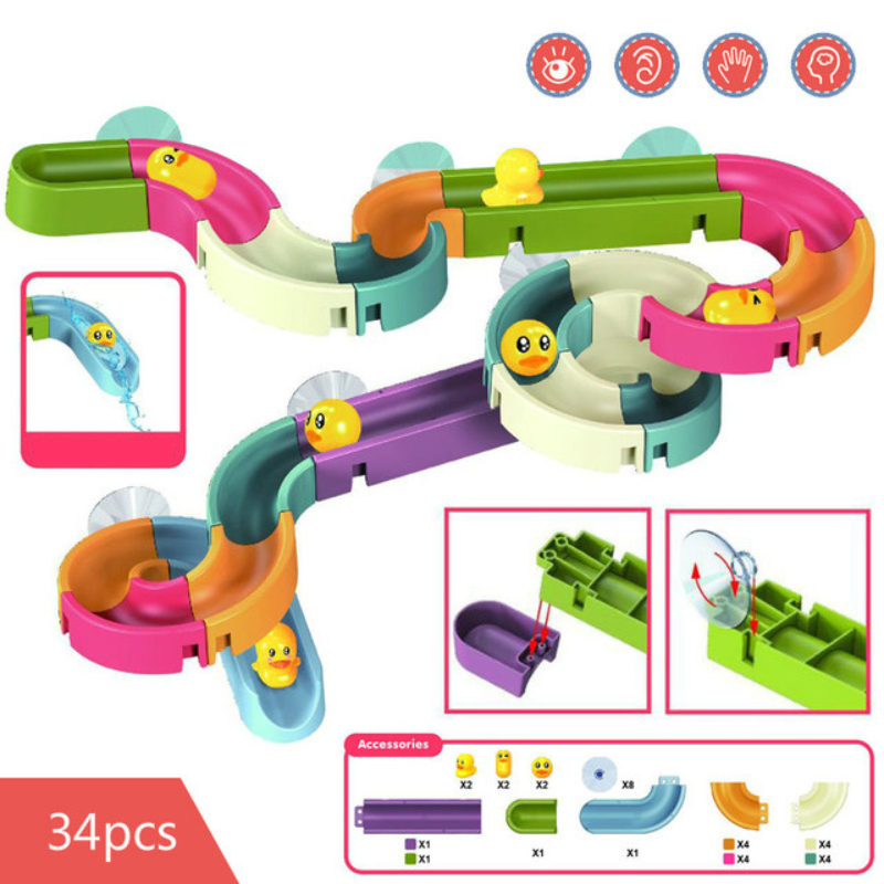 Developmental Bath Time Adventure Set featuring bright, engaging water toys for kids, ideal for gifting.