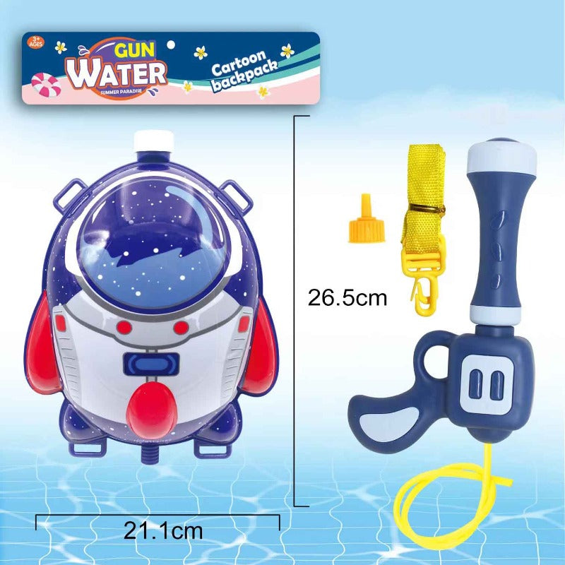 Vibrant kids' water gun backpack, a cool beach and sand toy for hours of outdoor summer entertainment